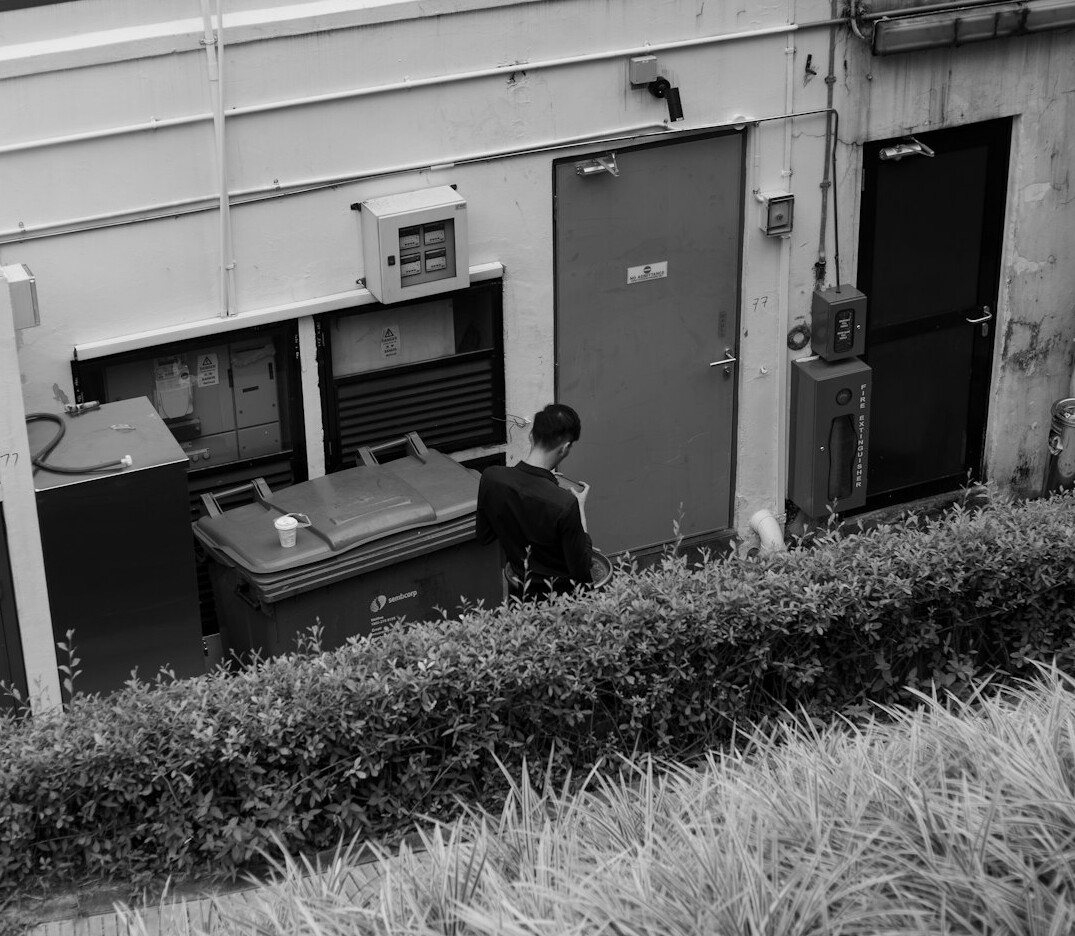Broadcast control room technician monitoring video feeds